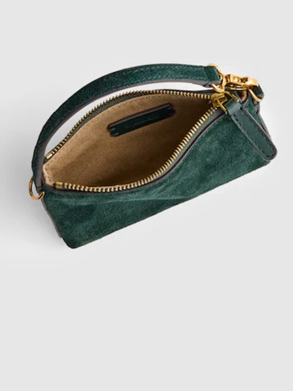 Madewell The Clip-Strap Pouch Green Suede NWT - Picture 2 of 10